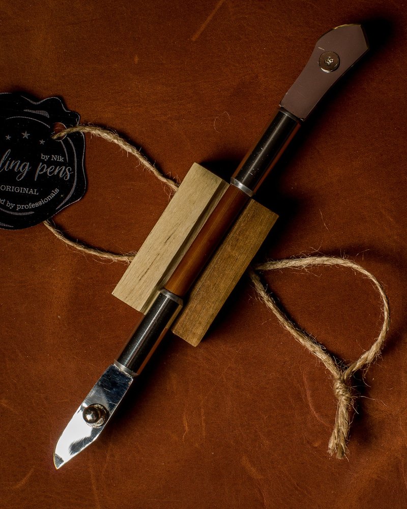 Hand made DOUBLE ruling pen for expressive  calligraphy - 沾水筆 - 其他金屬 銀色