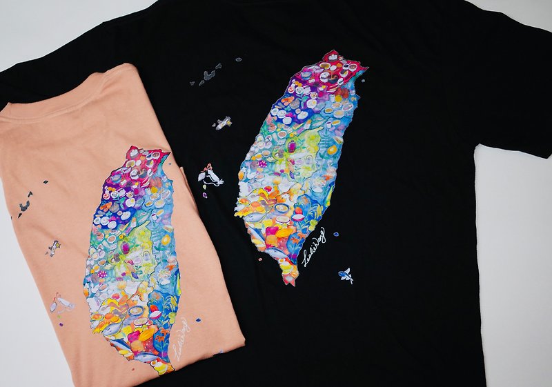 台湾グルメマップ Tシャツ - Tシャツ - コットン・麻 ピンク