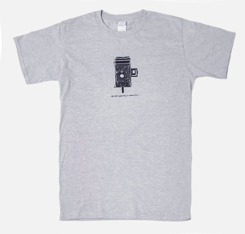 Final Sale T-Shirt - Vintage Camera Agfa Billy II - เสื้อฮู้ด - ผ้าฝ้าย/ผ้าลินิน สีเทา