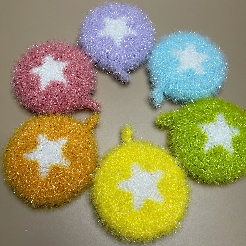 Handmade vegetable melon cloth | Rainbow stars (1 set of 6 colors) - เครื่องครัว - เส้นใยสังเคราะห์ หลากหลายสี