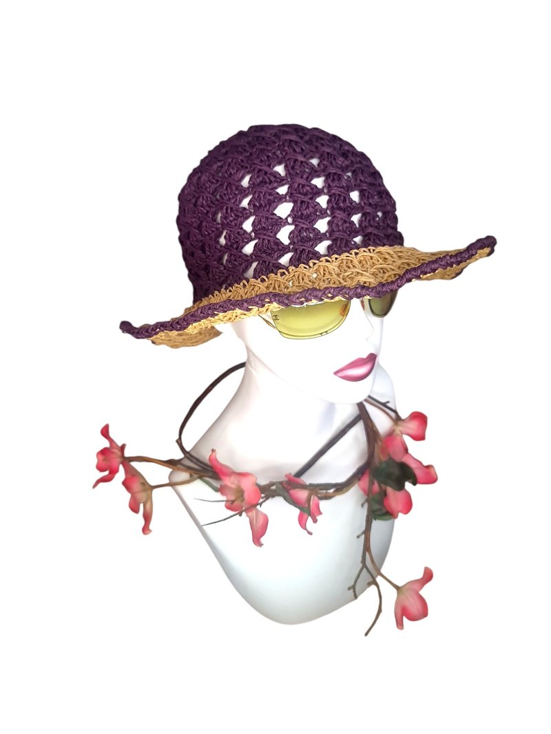 Hand-crocheted  limited edtion hat - หมวก - วัสดุอีโค หลากหลายสี