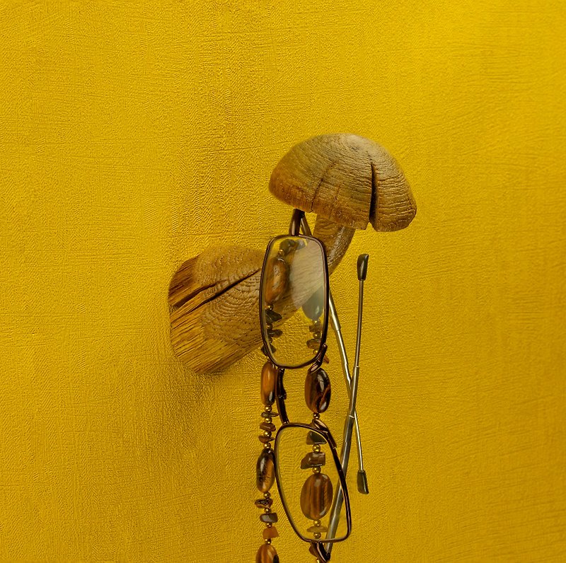 Mushroom Hook, mushroom wall hook, wall hook rack, holder bracelet, Decor Oak - 牆貼/牆身裝飾 - 木頭 