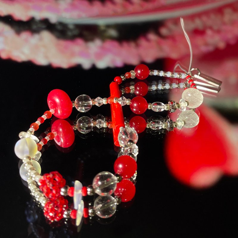 Cocktail Collection - Kiss of fire Keyring - 鑰匙圈/鑰匙包 - 半寶石 紅色