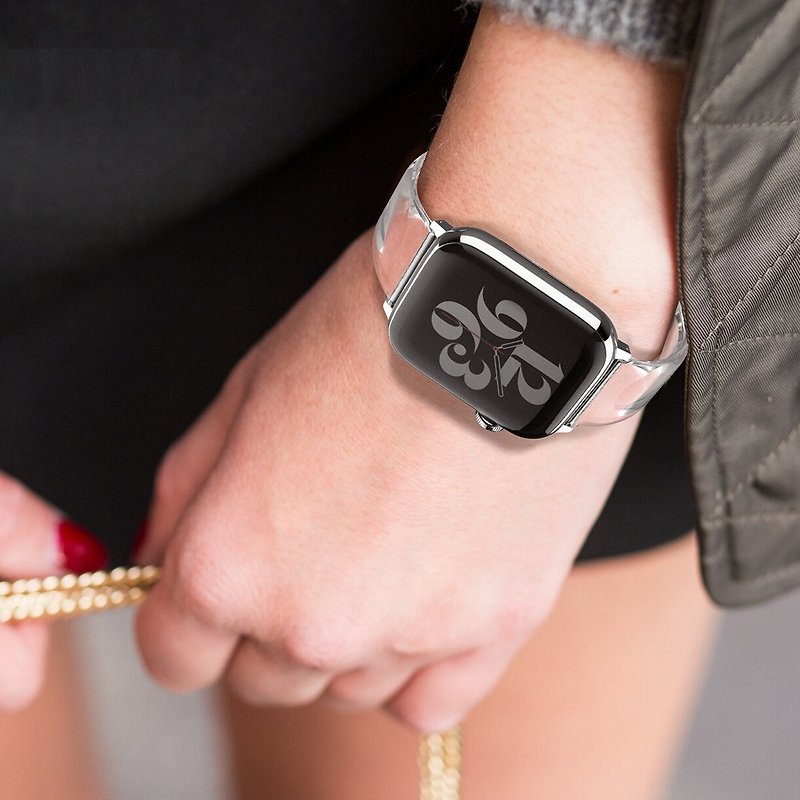 Apple Watch high quality ultra-transparent TPU strap S9/8/7/6/5/4/SE - Watchbands - Plastic Transparent