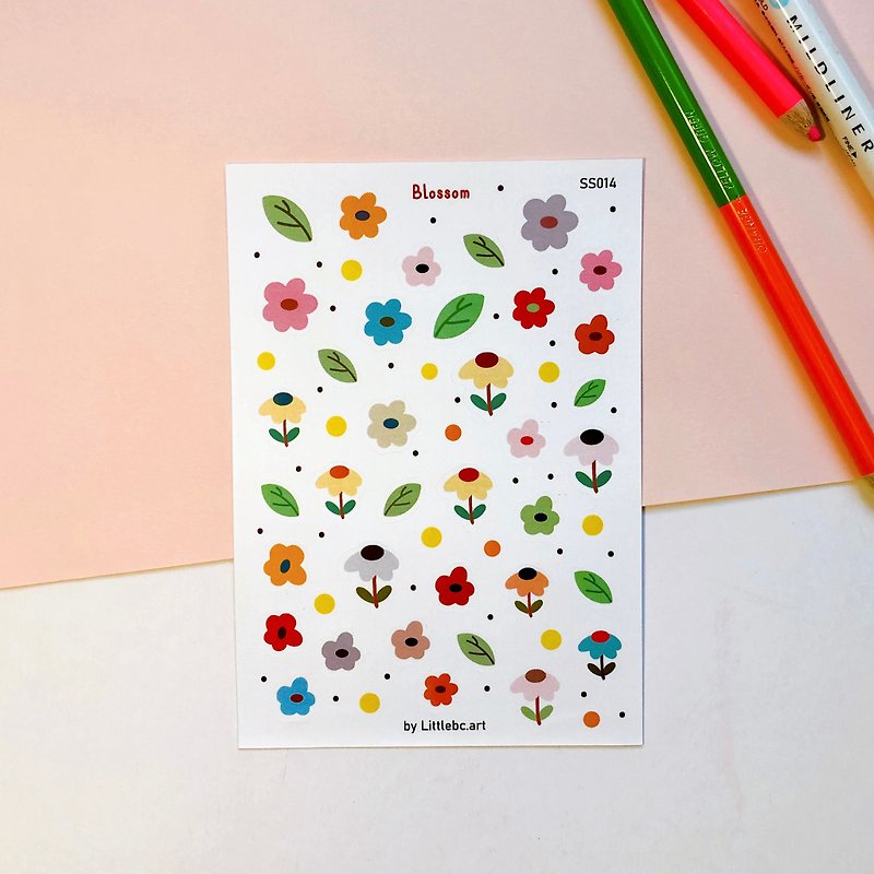 Blossom Sticker Sheet SS014 - สติกเกอร์ - กระดาษ ขาว