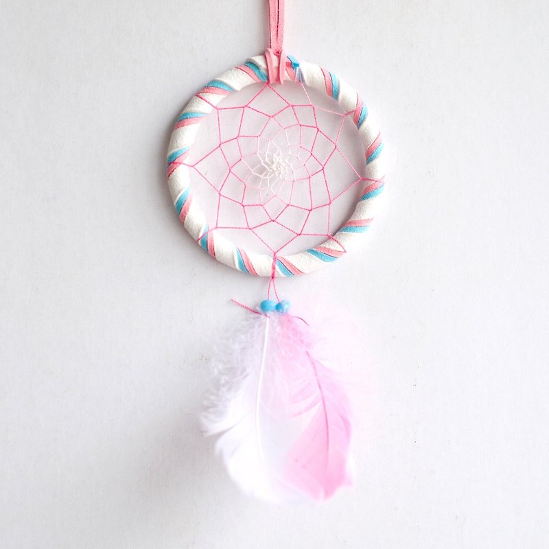 Gradient line - Fantasy Marshmallow color (not equal to three colors) Dream catcher 8cm - Items for Display - Other Materials 
