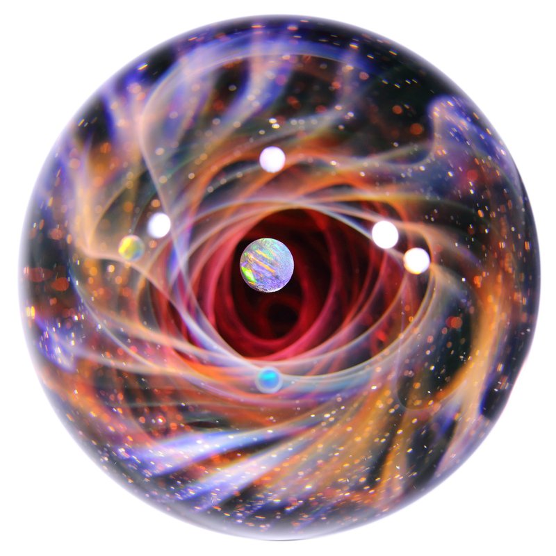 59mm 宇宙玻璃球擺設 no.M241 - 擺飾/家飾品 - 玻璃 紅色