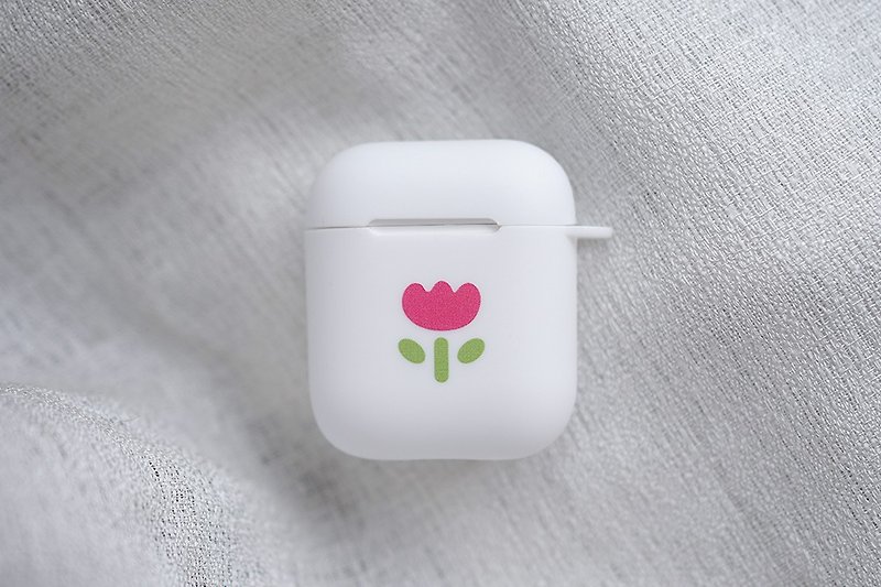 Healing system small flower AirPods 1/2/3/Pro TPU storage box white protective cover can be customized - Headphones & Earbuds Storage - Plastic White