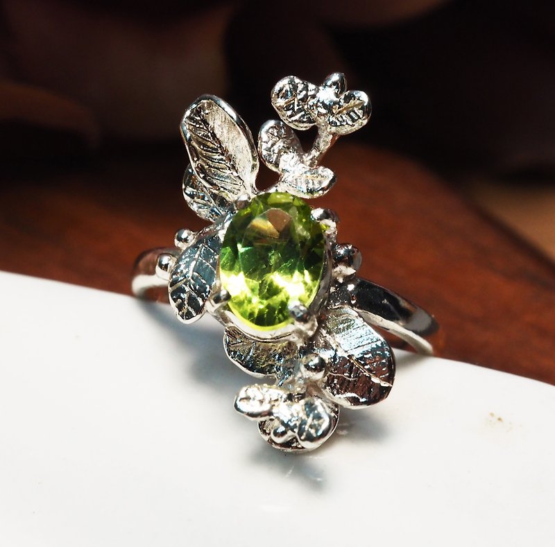 925銀橄欖石尤加利戒指 - 戒指 - 寶石 綠色