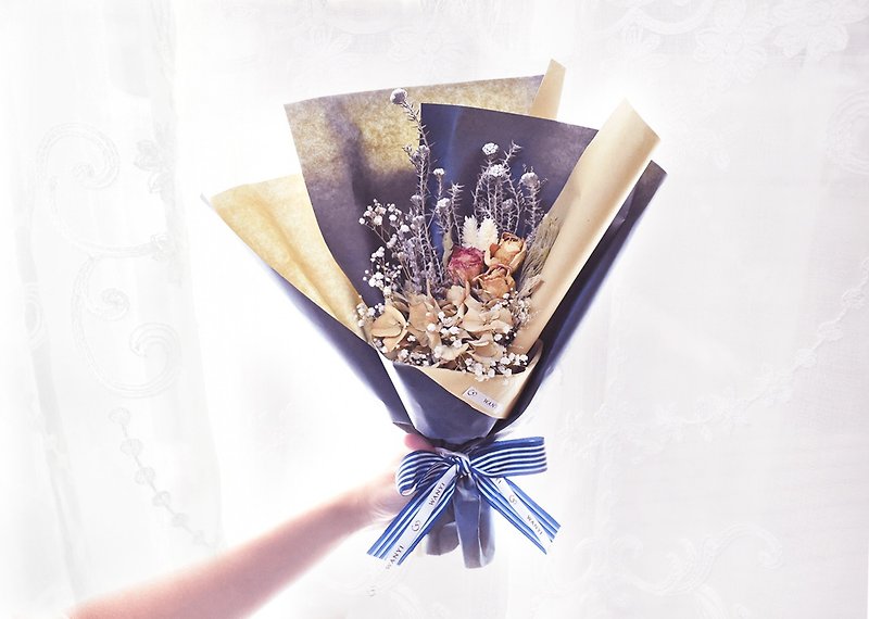 WANYI Blue Vintage Hydrangea Bouquet Dry Flowers / Valentine's Day / Gifts / Withered Flowers / Gifts / Desk Decoration / Room Arrangement / Wedding / Graduation / Wedding Things / Father's Day - Plants - Paper Blue