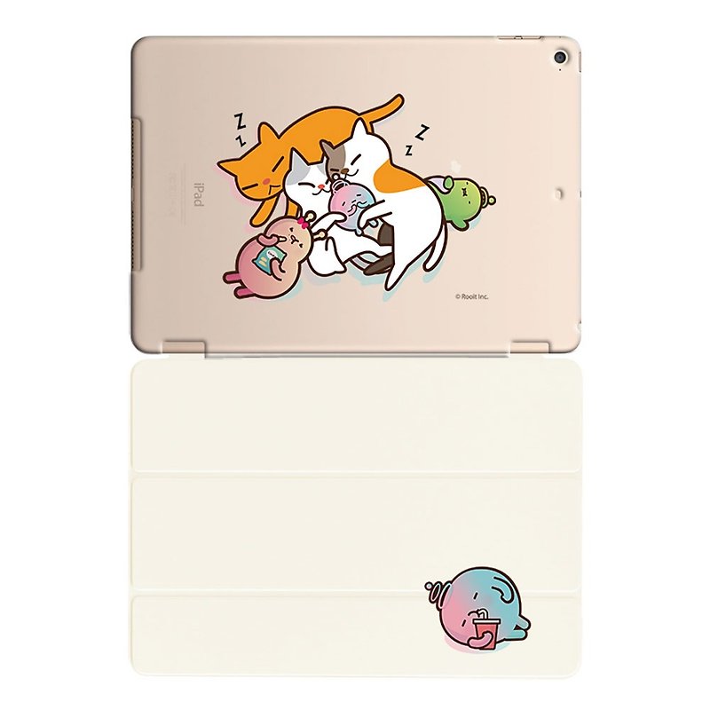 New Series - No Personality Star Roo-iPad Crystal Case: [Cat Hug] "iPad / iPad Air" Crystal Case (Smart) Magnetic Pole (White), AB0BB01 - Tablet & Laptop Cases - Plastic Multicolor