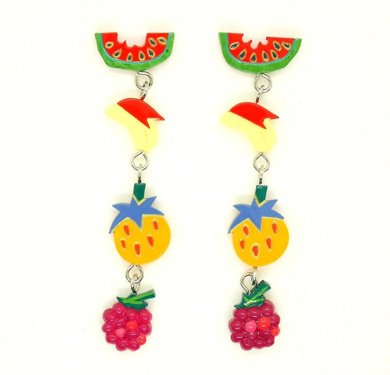 Fruits Earrings - Earrings & Clip-ons - Resin Multicolor