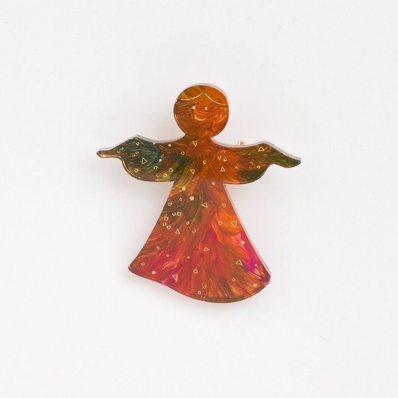 Brooch of a picture 【Angel】 - Brooches - Acrylic Red