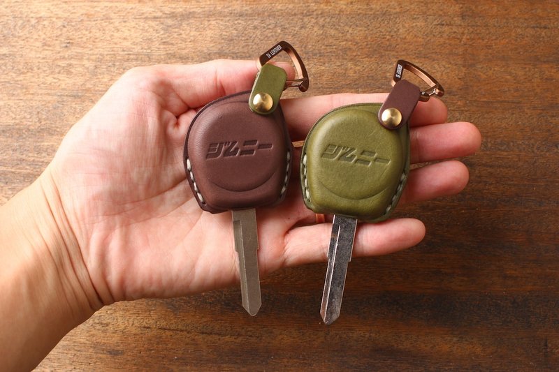 Tea leather SUZUKI Jimny JB74 JB64 Jimny key leather case customized - ที่ห้อยกุญแจ - หนังแท้ 