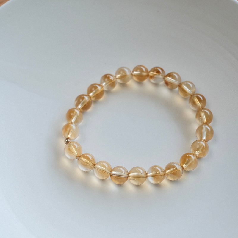 Emerald gift. Nian Cui - Citrine bracelet - natural color without heating - สร้อยข้อมือ - เครื่องประดับพลอย สีเหลือง