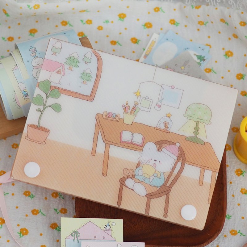 小狗巴士VOL.16 可愛小狗 A6斜紋收納盒/印章便簽小卡收納 - 筆記簿/手帳 - 塑膠 多色