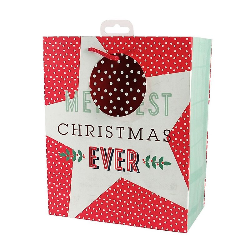 Star red dot Christmas gift bag [Hallmark - gift bag / paper bag Christmas series] - วัสดุห่อของขวัญ - กระดาษ หลากหลายสี