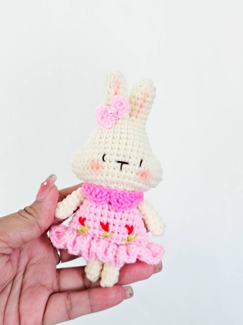 little rabbit keychain (Can change the color of the outfit) - 吊飾 - 其他材質 