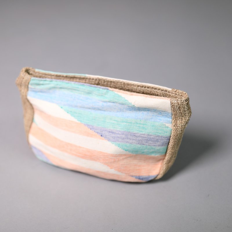Pink sunset cosmetic bag _ fair trade - Toiletry Bags & Pouches - Cotton & Hemp Pink