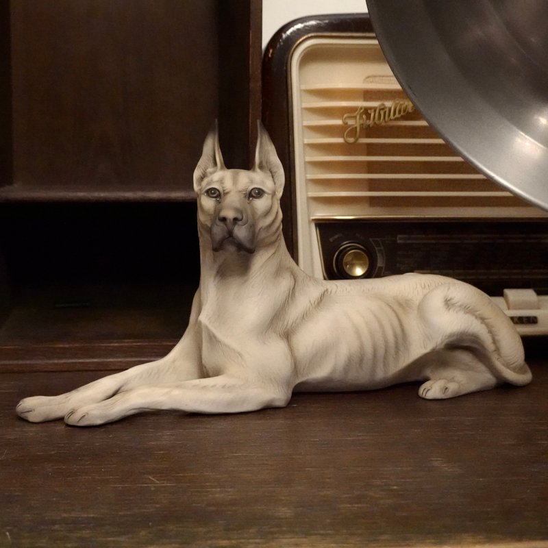 Antiques ALANO snc Italian Great Dane Ceramic Sculpture Ornaments Old Handmade - ของวางตกแต่ง - ดินเผา หลากหลายสี