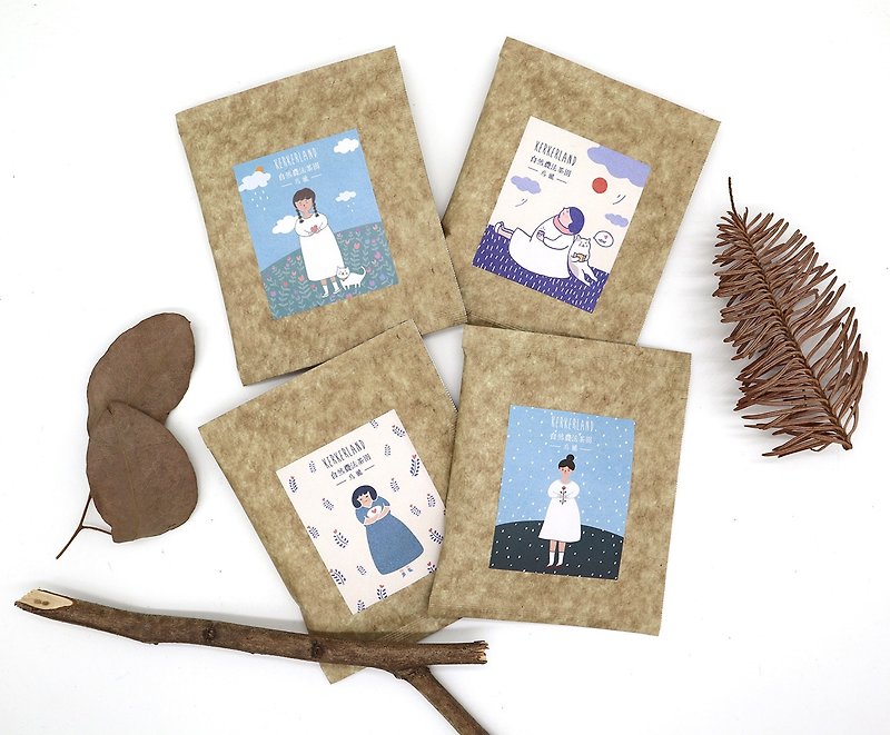 Natural Farming Oolong Tea Bag-Love and Courage Series-A set of four - ชา - วัสดุอื่นๆ หลากหลายสี