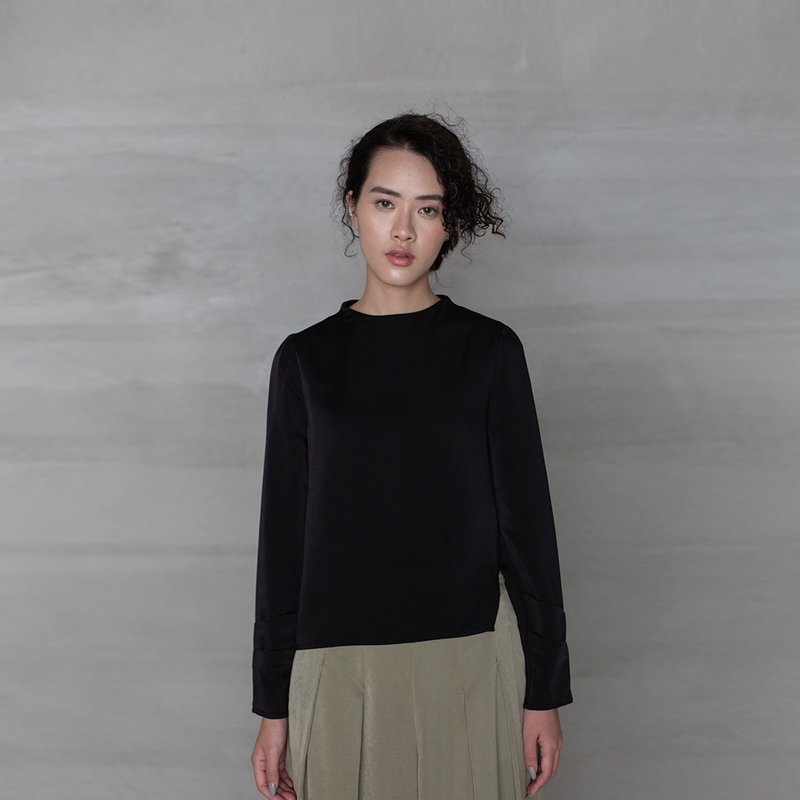 餘韻漫漫袖口褶飾上衣 Tender Soul Pleated Sleeve Top T349 - 女上衣/長袖上衣 - 聚酯纖維 多色