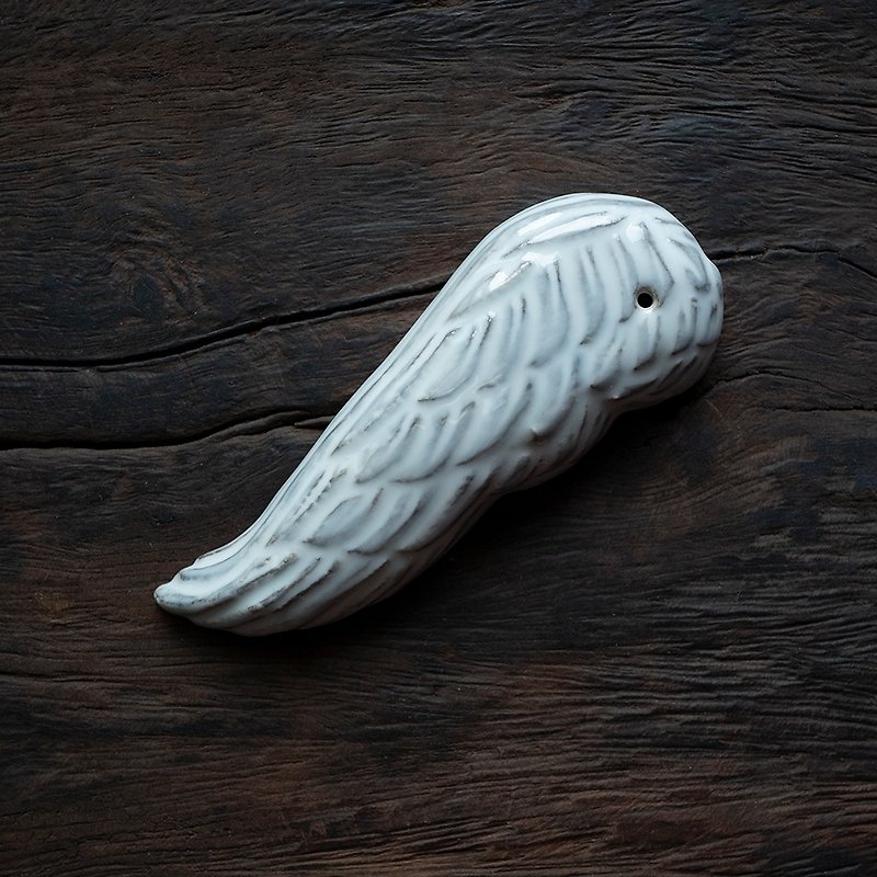 Christmas Ornament Angel Wing - 花瓶/花器 - 陶 灰色