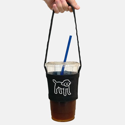 CAFE AND HOF embroidery drink bag | Mori (Black)
