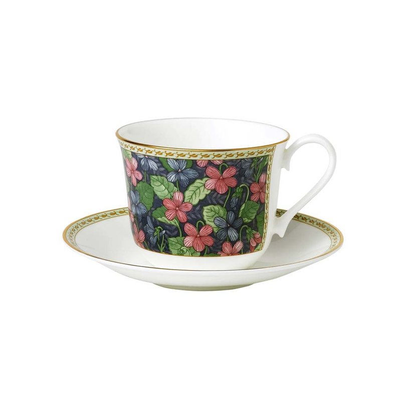 UK RK | Classic Classic Collection 450ml Violet Gold Edge Breakfast Cup - Cups - Porcelain Multicolor