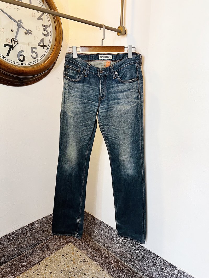Levis / 502 W31腰 中低腰 刷色叛逆少年 古著牛仔丹寧牛仔長褲 - 男長褲/休閒褲 - 棉．麻 藍色