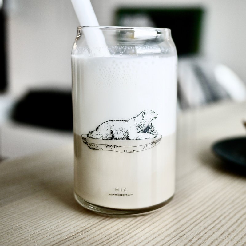 Aluminum can shape floating polar bear glass - แก้ว - แก้ว สีใส