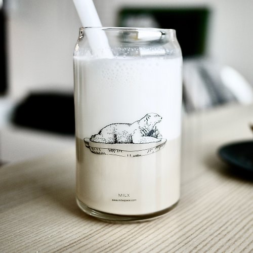 MILX 鋁罐造型漂浮北極熊玻璃杯