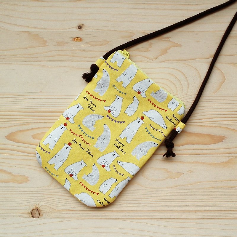 Apple Polar Bear Mobile Phone Bag_Yellow - Messenger Bags & Sling Bags - Cotton & Hemp Yellow