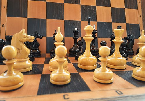 RetroRussia Wooden tournament Soviet chessmen set - weighted big GM2 Russian chess pieces