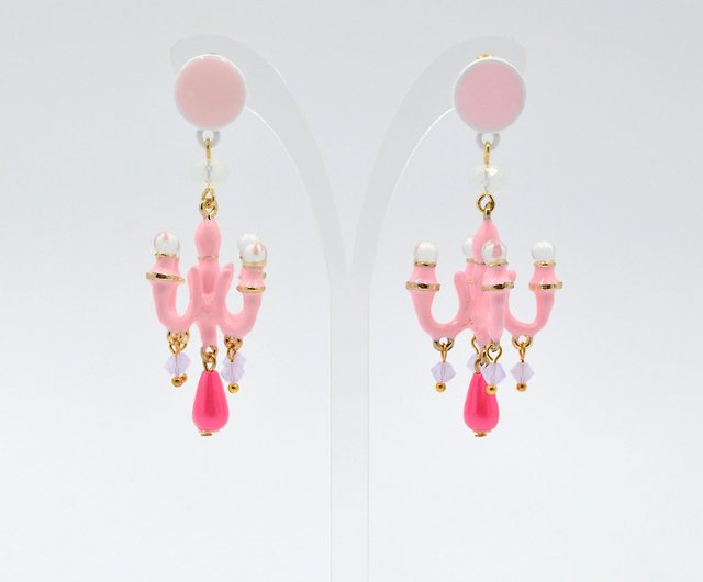 Timbee Lo Pink Signature Style Mini, Chandelier Style Pink Earrings