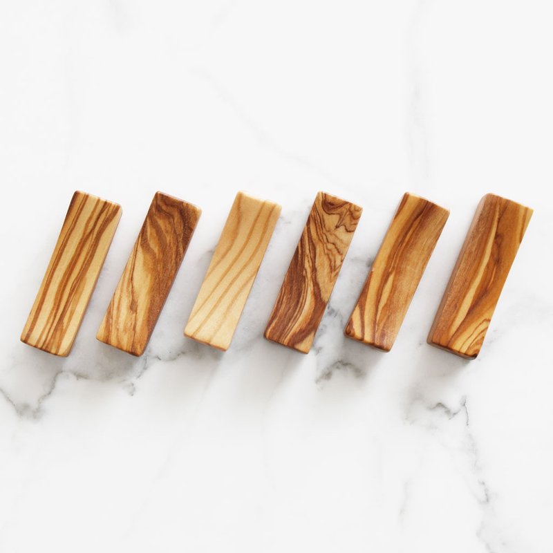 Square-Olive Wood Chopstick Holder-6 Sets - ตะเกียบ - ไม้ สีนำ้ตาล