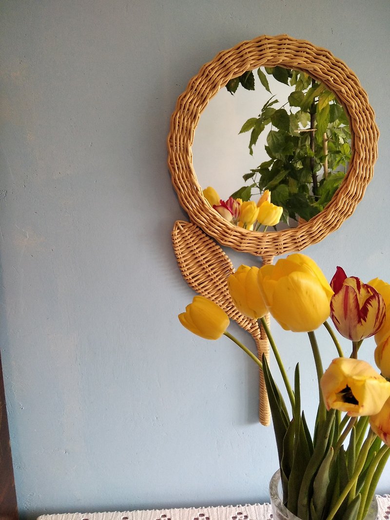 Wicker mirror Flowers - Wall Décor - Paper Orange