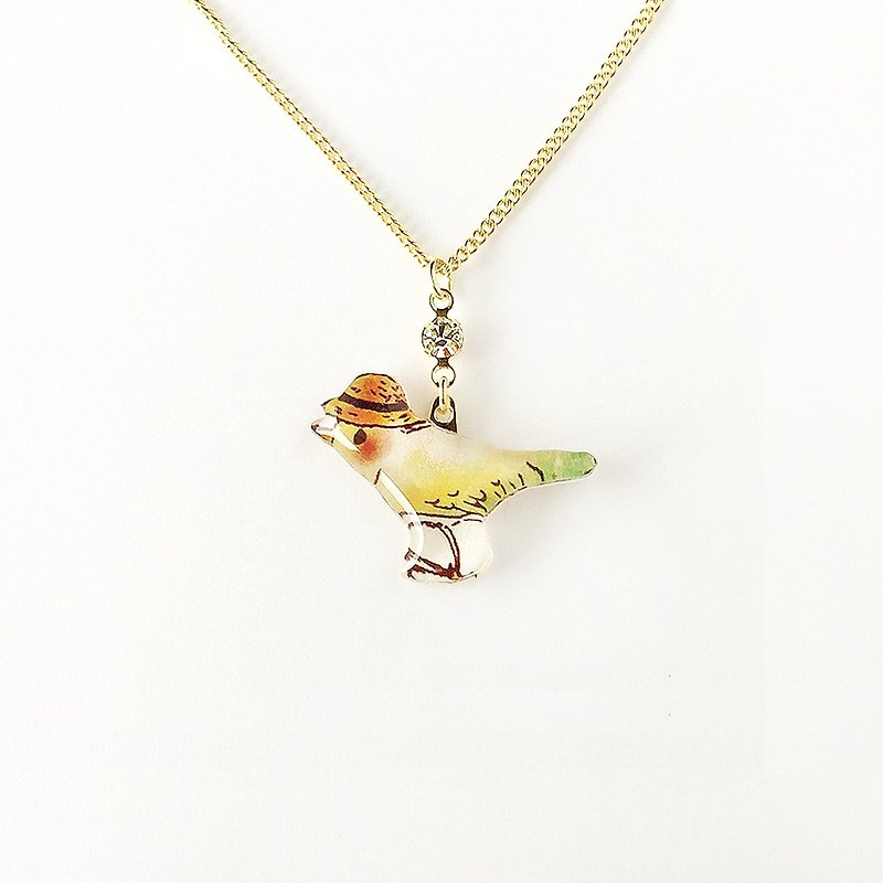 StrawHat-bird NECKLACE - 項鍊 - 塑膠 黃色