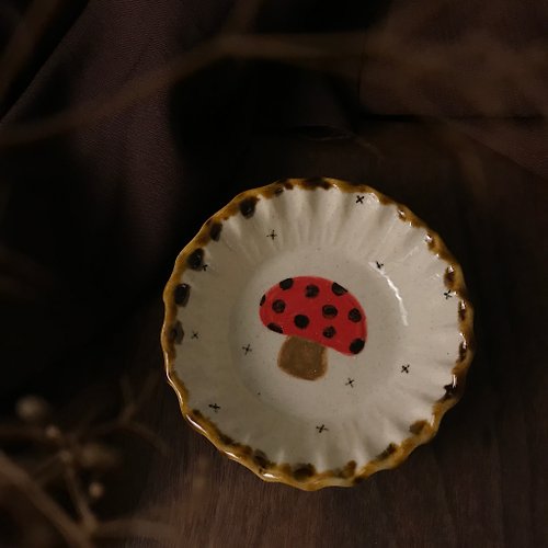 小丸和器 【 小丸 森林 手繪 】 蘑菇 豆皿 小碟子 飾品碟 醬料碟