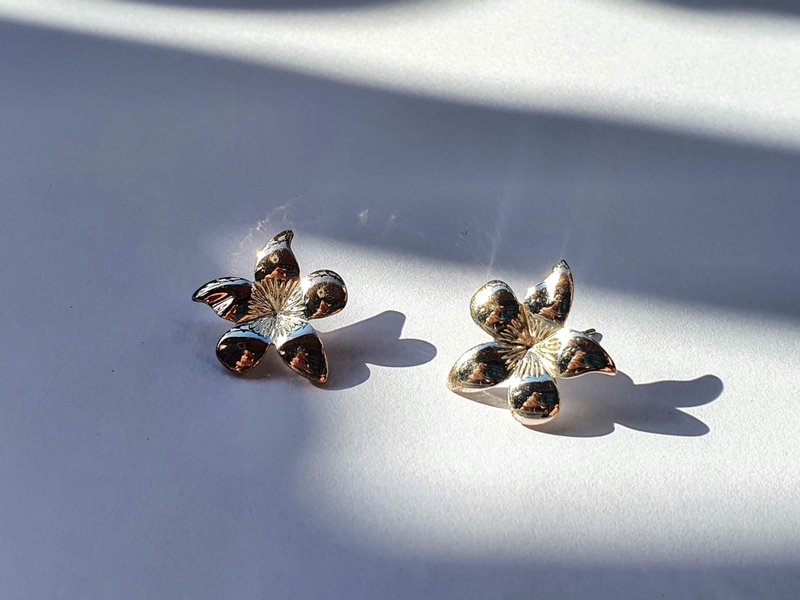 [The United States brought back Western antique jewelry] 1980s vintage Avon silver flower elegant earrings - ต่างหู - โลหะ 