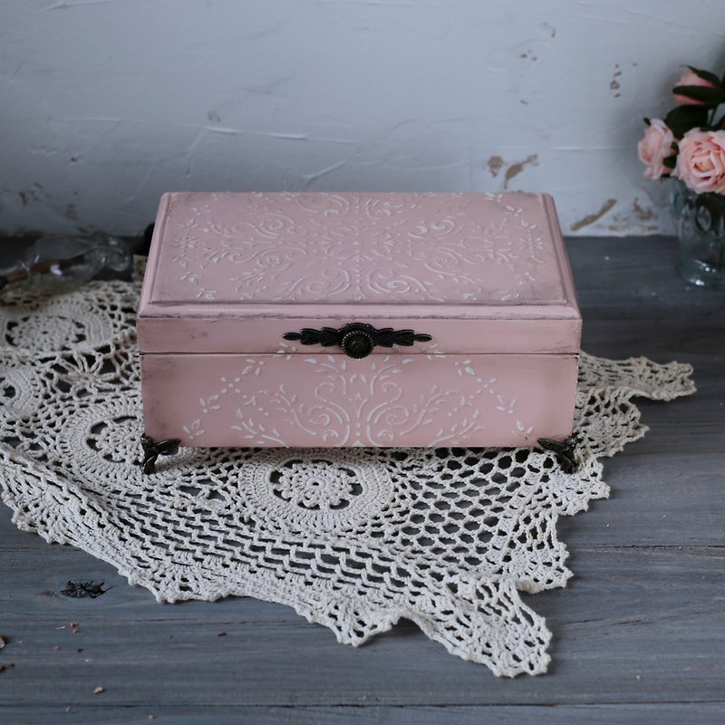 French distressed solid wood oil wood box pen ink box table storage decorative wooden box - กล่องเก็บของ - ไม้ 