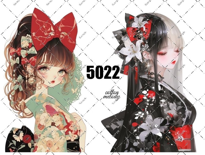 original sticker no.5022 人物ステッカー オリジナルステッカー オリジナル人物ステッカー 装飾ステッカー cotton melody - 貼紙 - 紙 