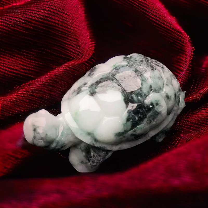 Floating jadeite turtle ornaments | Natural Burmese jadeite A goods | Gifts - ของวางตกแต่ง - หยก สีเขียว