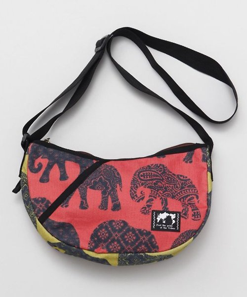 Saibaba Ethnique 【熱門預購】印度木版印刷大象圖騰月牙側背包 (3色) IAKP4108