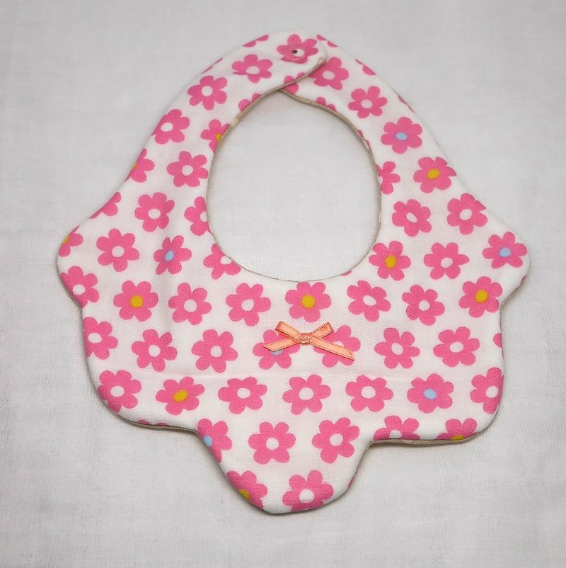 Japanese Handmade 8-layer-gauze Baby Bib - ผ้ากันเปื้อน - ผ้าฝ้าย/ผ้าลินิน สึชมพู