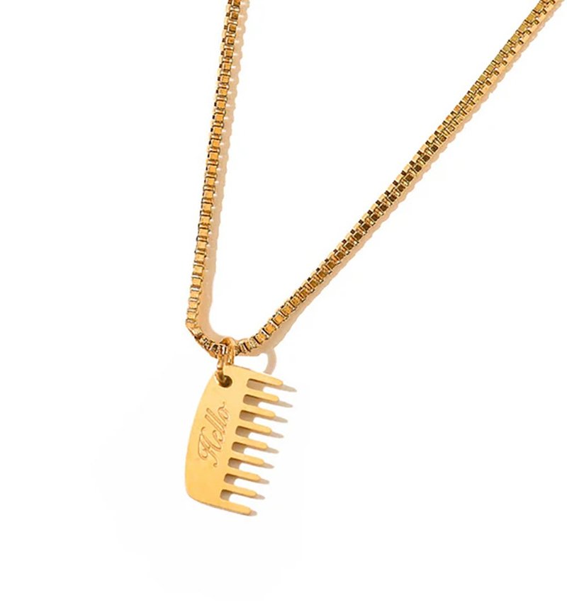 Hello Hair Comb Necklace • Gold - สร้อยคอ - สแตนเลส สีทอง