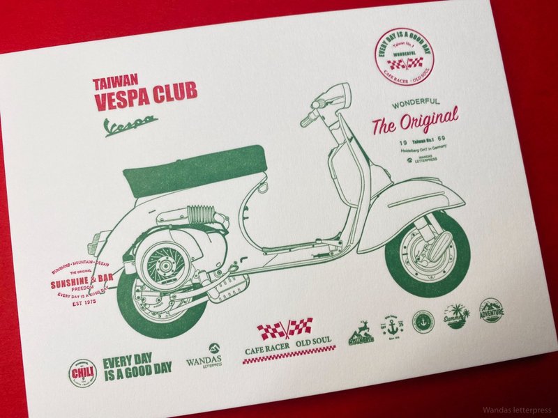 Vespa-Vespa postcard - Cards & Postcards - Paper White