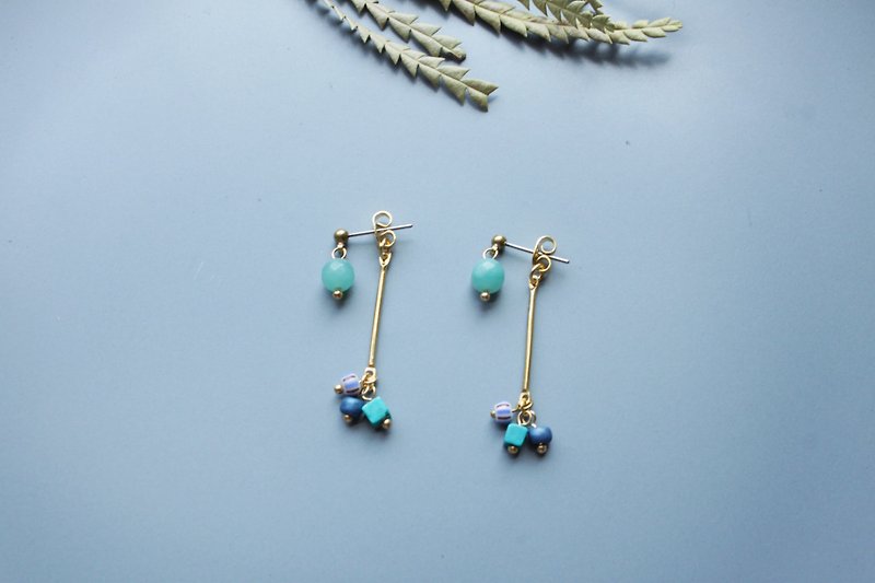  Fruit - earring  clip-on earring - Earrings & Clip-ons - Copper & Brass Green