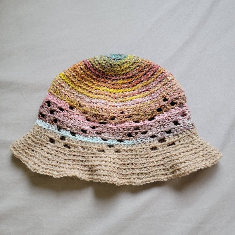 [Hand-woven wool hat | 050 Bailu] - Hats & Caps - Wool Multicolor