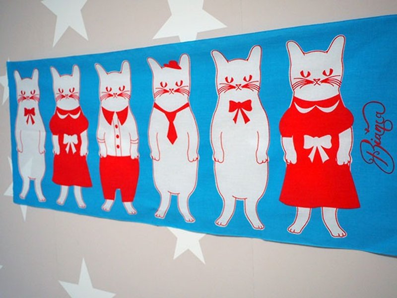 Cat's towel Mizuiro - ผ้าขนหนู - ผ้าฝ้าย/ผ้าลินิน สีน้ำเงิน
